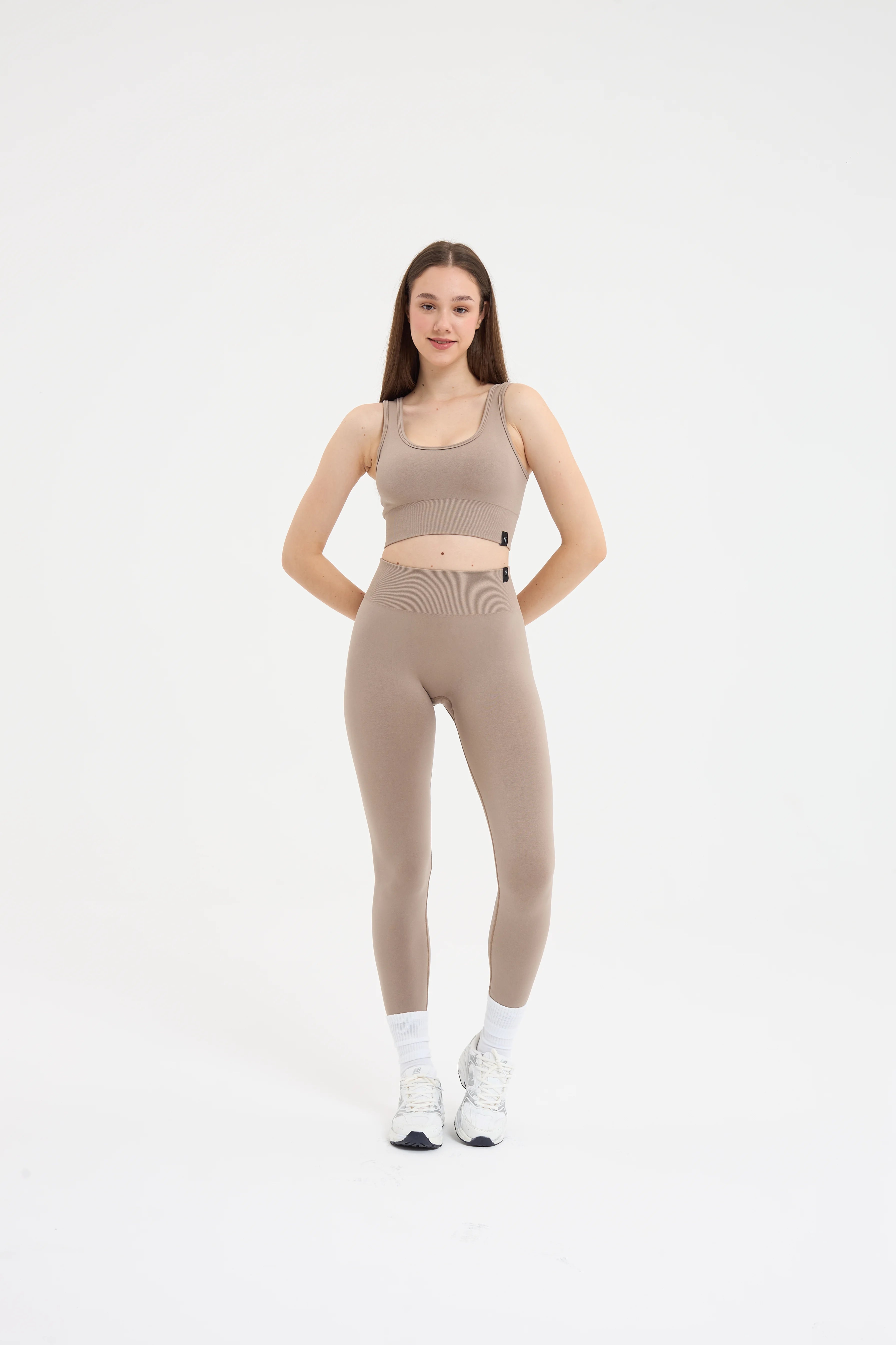 Essential Toparlayıcı Seamless Tayt Bej