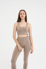 Essential Askılı Crop Top Büstiyer Bej