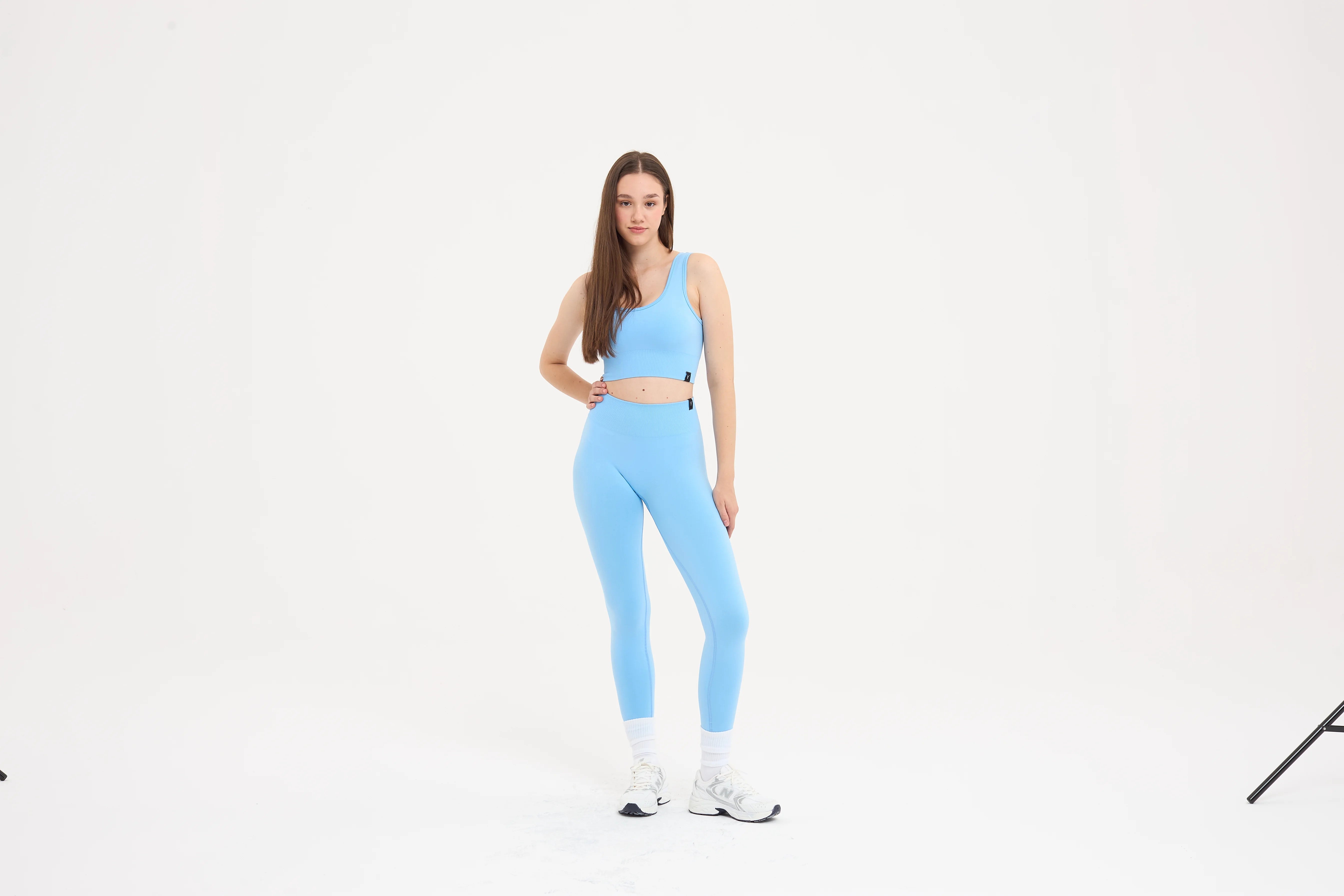 Essential Askılı Crop Top Büstiyer Bebek Mavisi