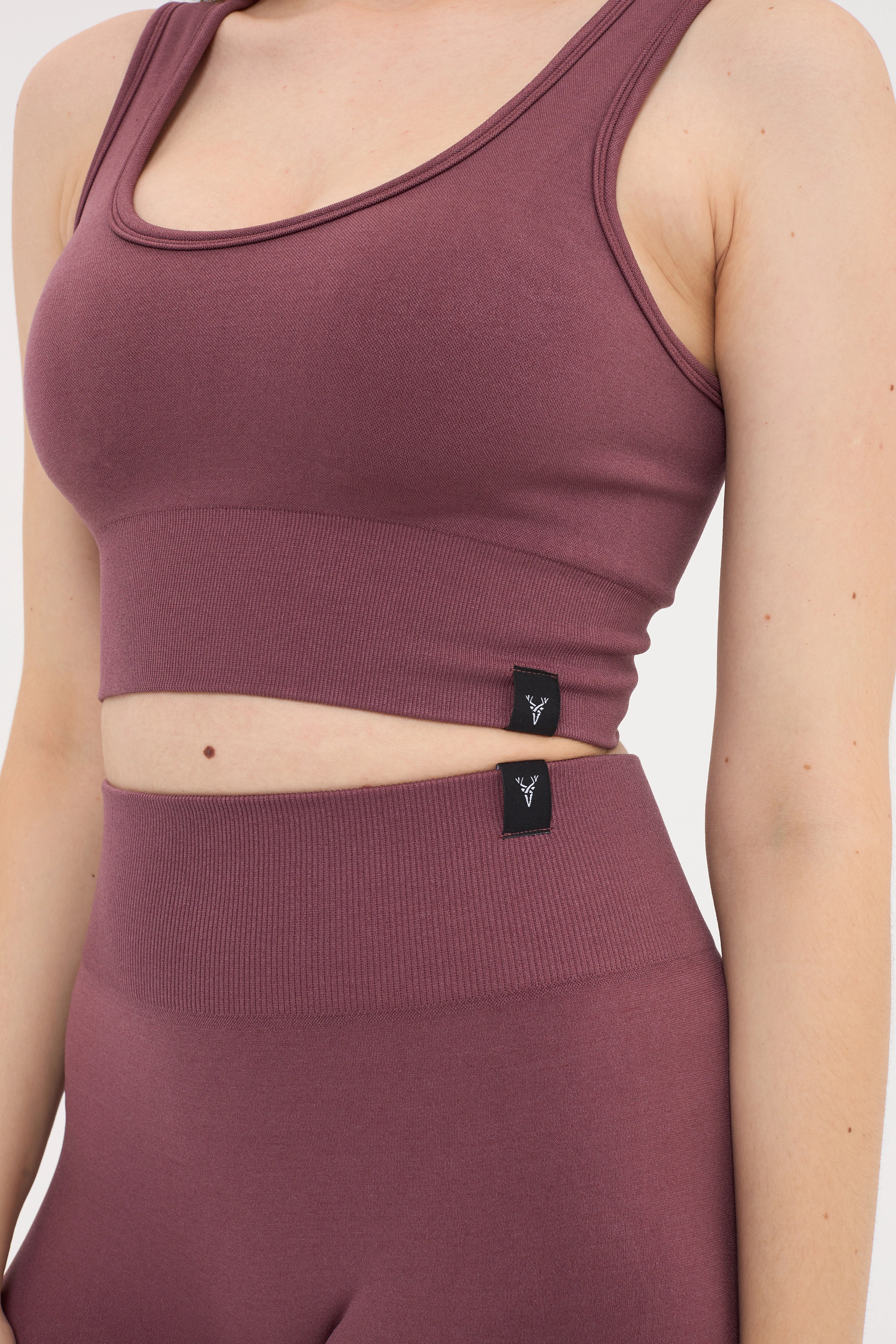Essential Askılı Crop Top Büstiyer Mürdüm