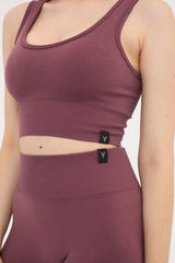 Essential Askılı Crop Top Büstiyer Mürdüm
