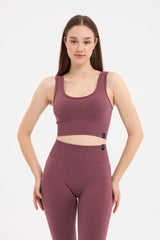 Essential Askılı Crop Top Büstiyer Mürdüm