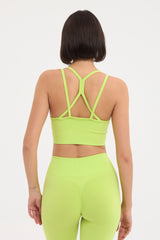 Sally Sırt Detaylı Askılı Bra Neon Yeşil