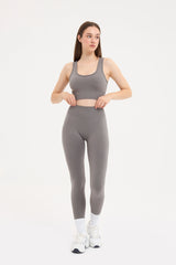 Essential Askılı Crop Top Büstiyer Gri
