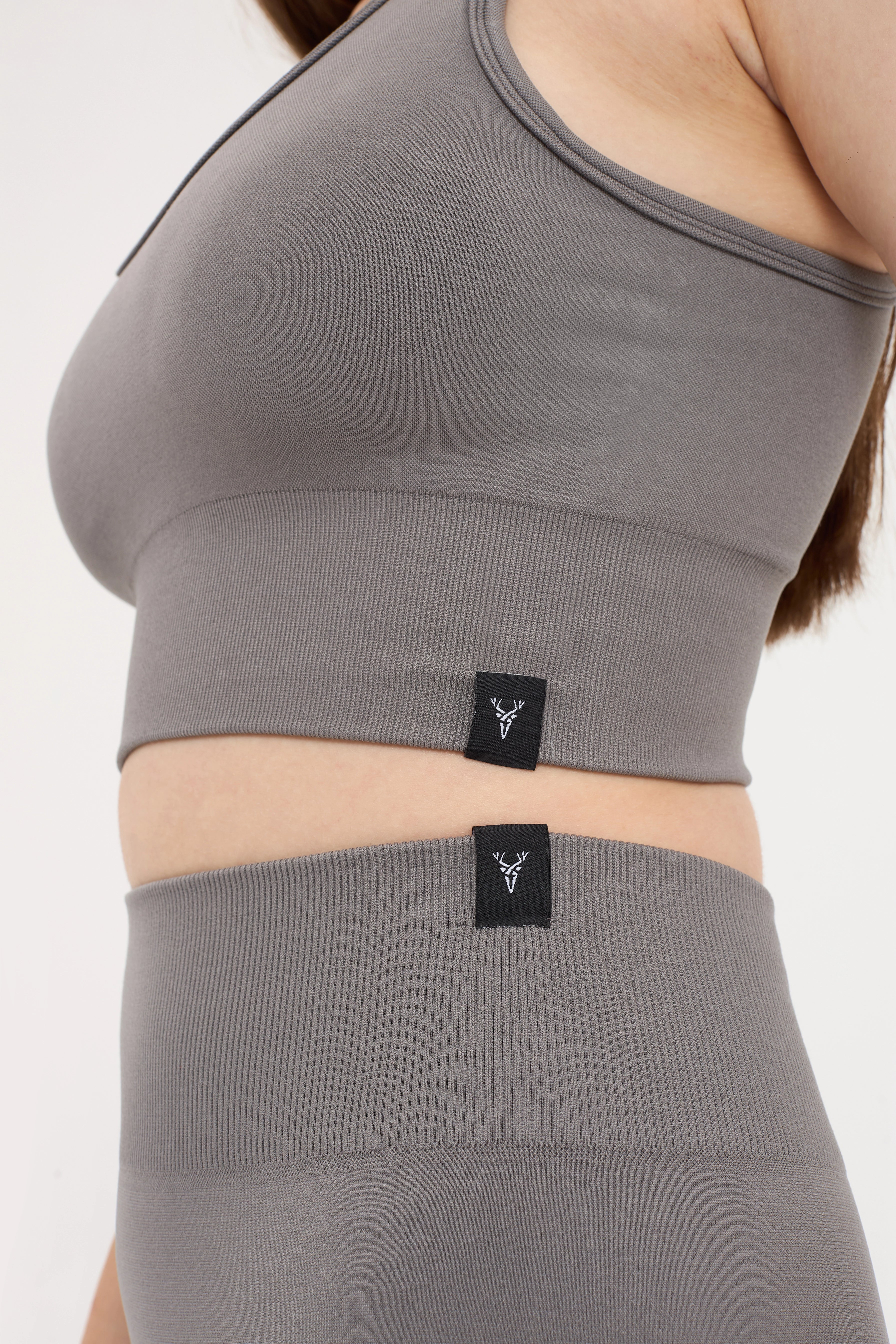 Essential Askılı Crop Top Büstiyer Gri