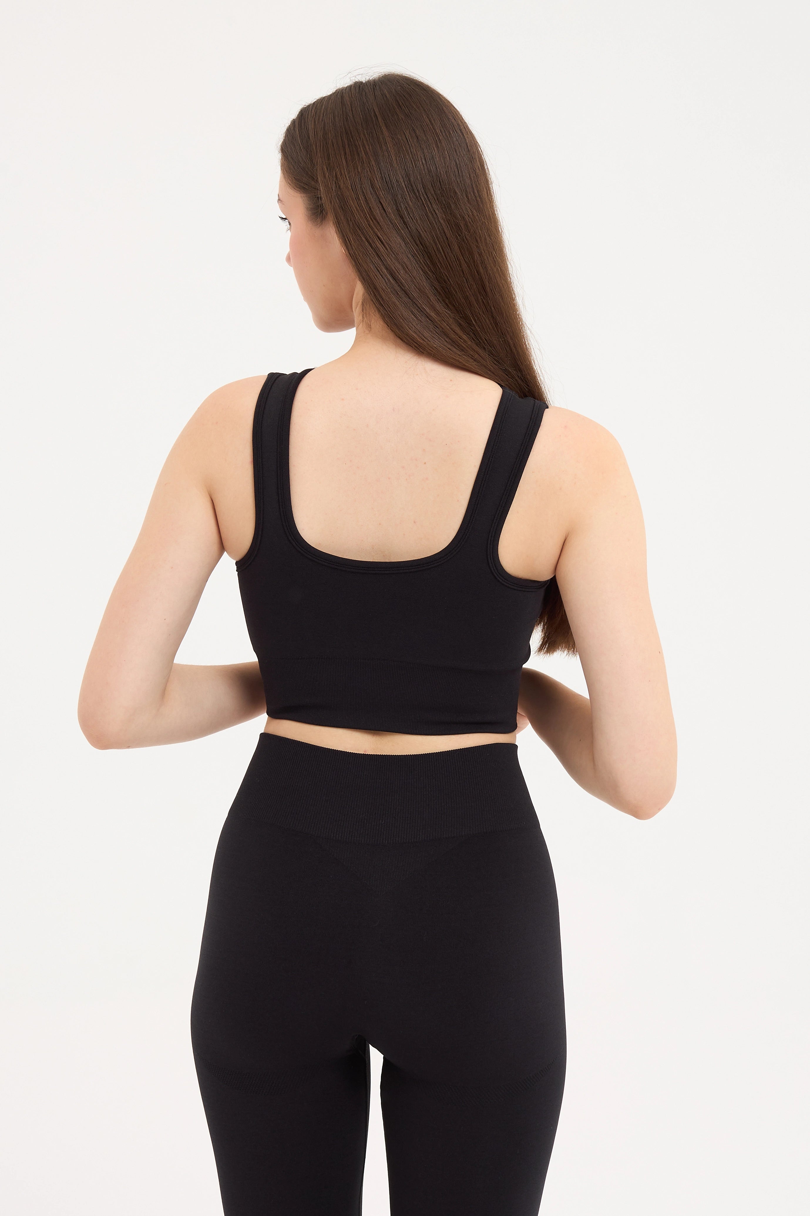 Essential Askılı Crop Top Büstiyer Siyah