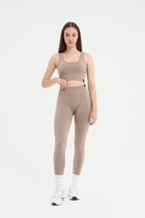 Essential Askılı Crop Top Büstiyer Bej