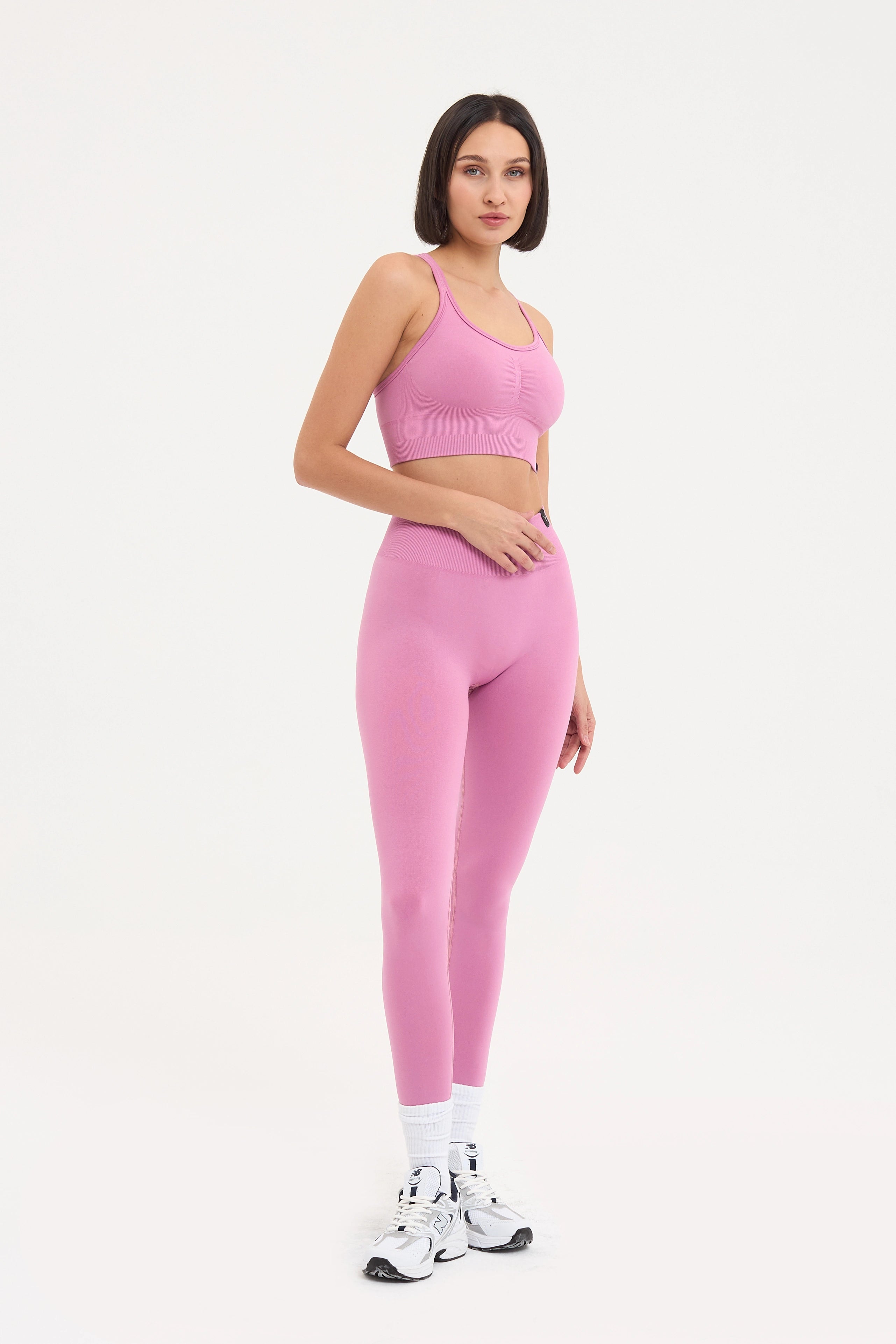 Sally Yüksek Bel, Toparlayıcı Seamless Tayt Pembe