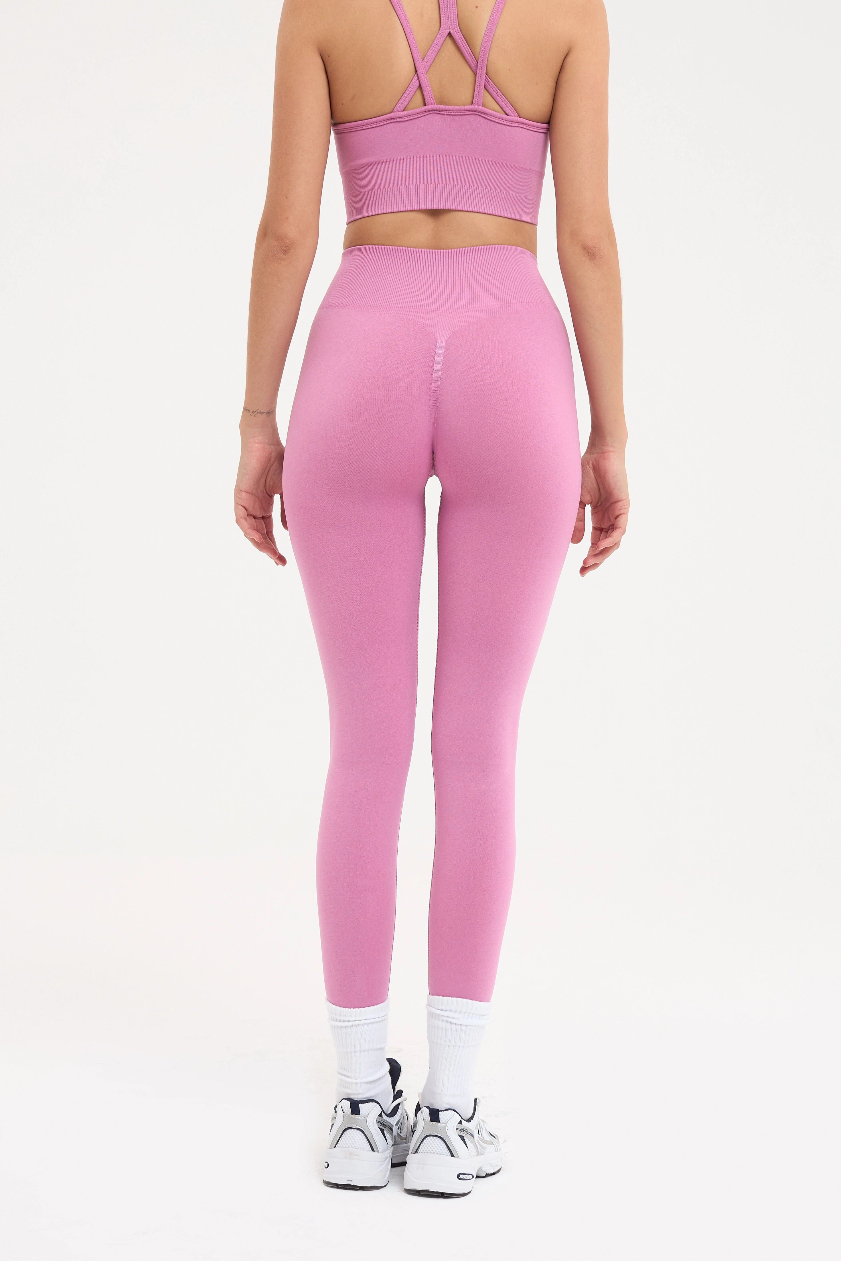 Sally Yüksek Bel, Toparlayıcı Seamless Tayt Pembe