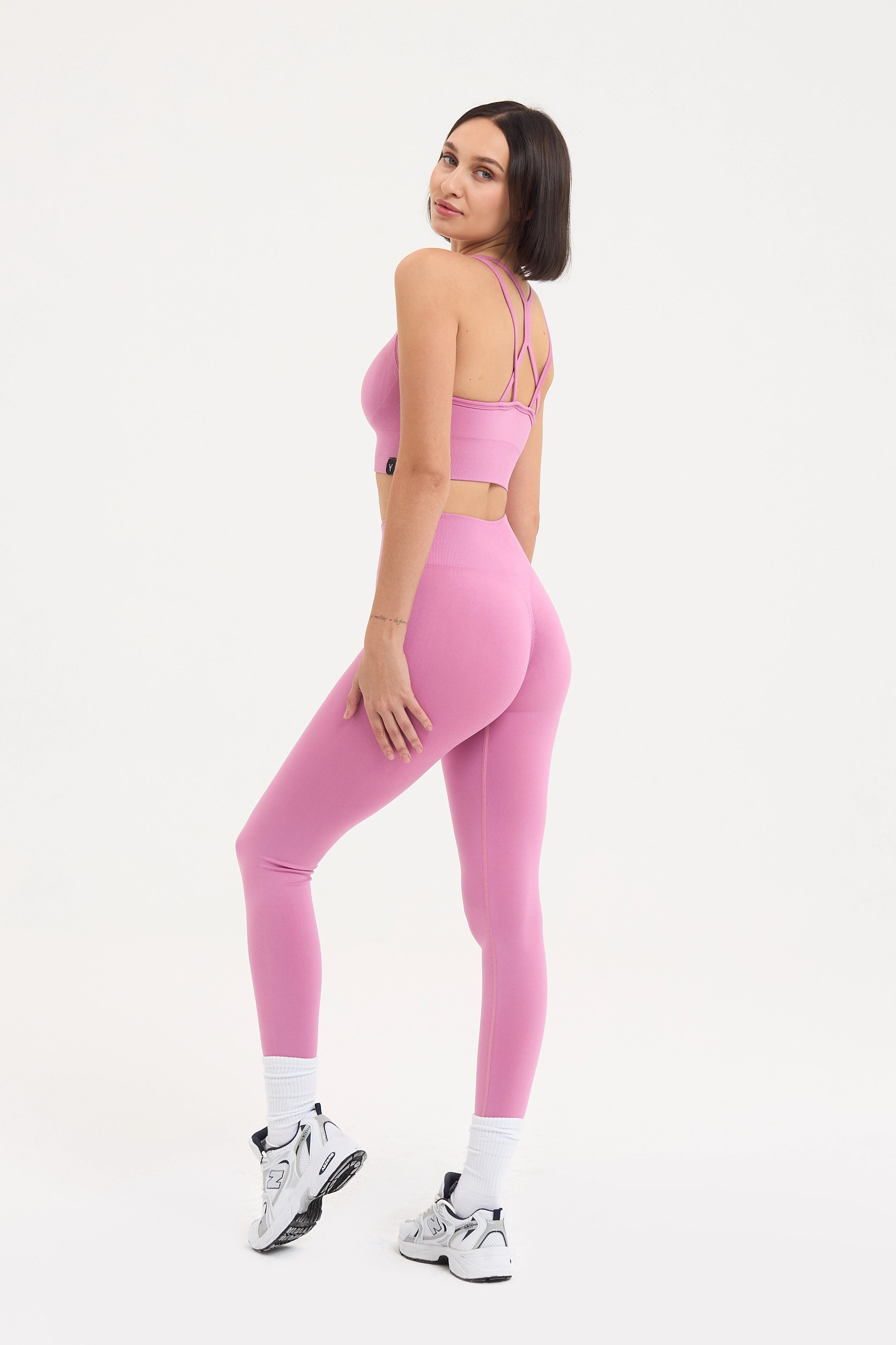 Sally Yüksek Bel, Toparlayıcı Seamless Tayt Pembe