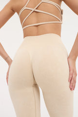 Glowfit Toparlayıcı Seamless Tayt Bej
