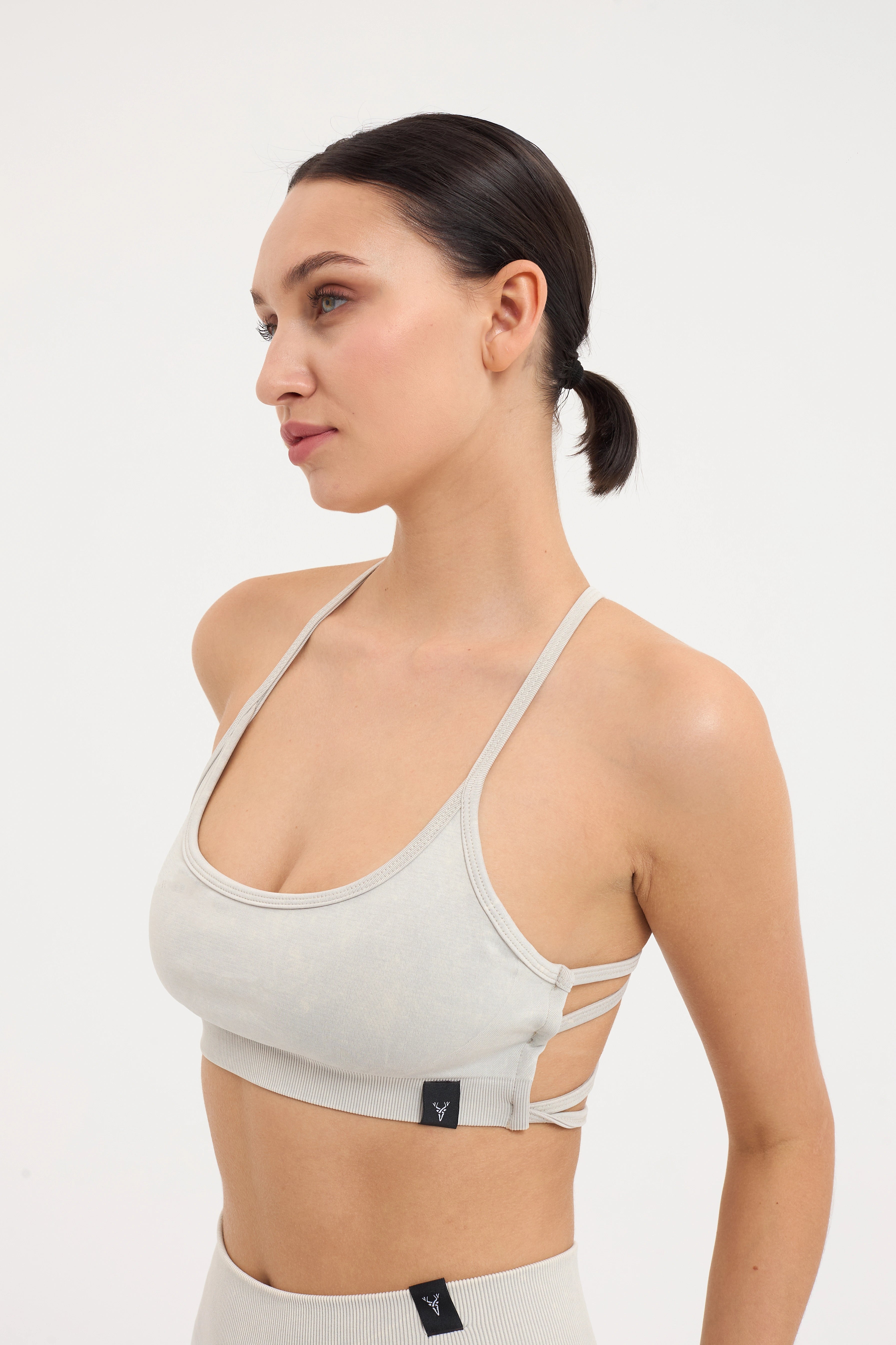 Glowfit Sırt Detaylı Askılı Bra Gri