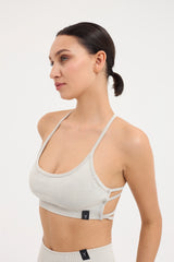 Glowfit Sırt Detaylı Askılı Bra Gri