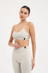 Glowfit Sırt Detaylı Askılı Bra Gri