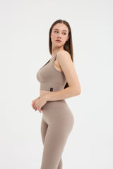 Essential Askılı Crop Top Büstiyer Bej